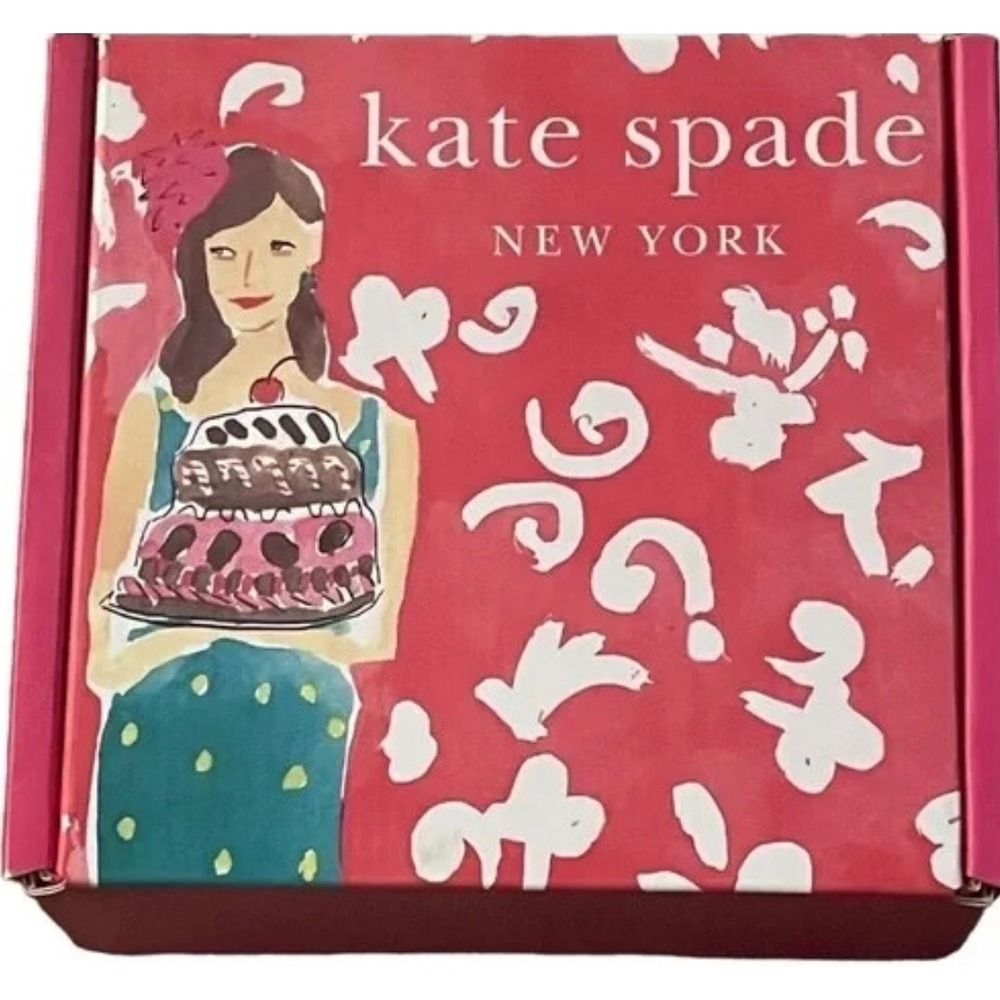 Lenox Kate Spade New York Set of 4 Cake‎ Illustration Appetizer Plates NEW